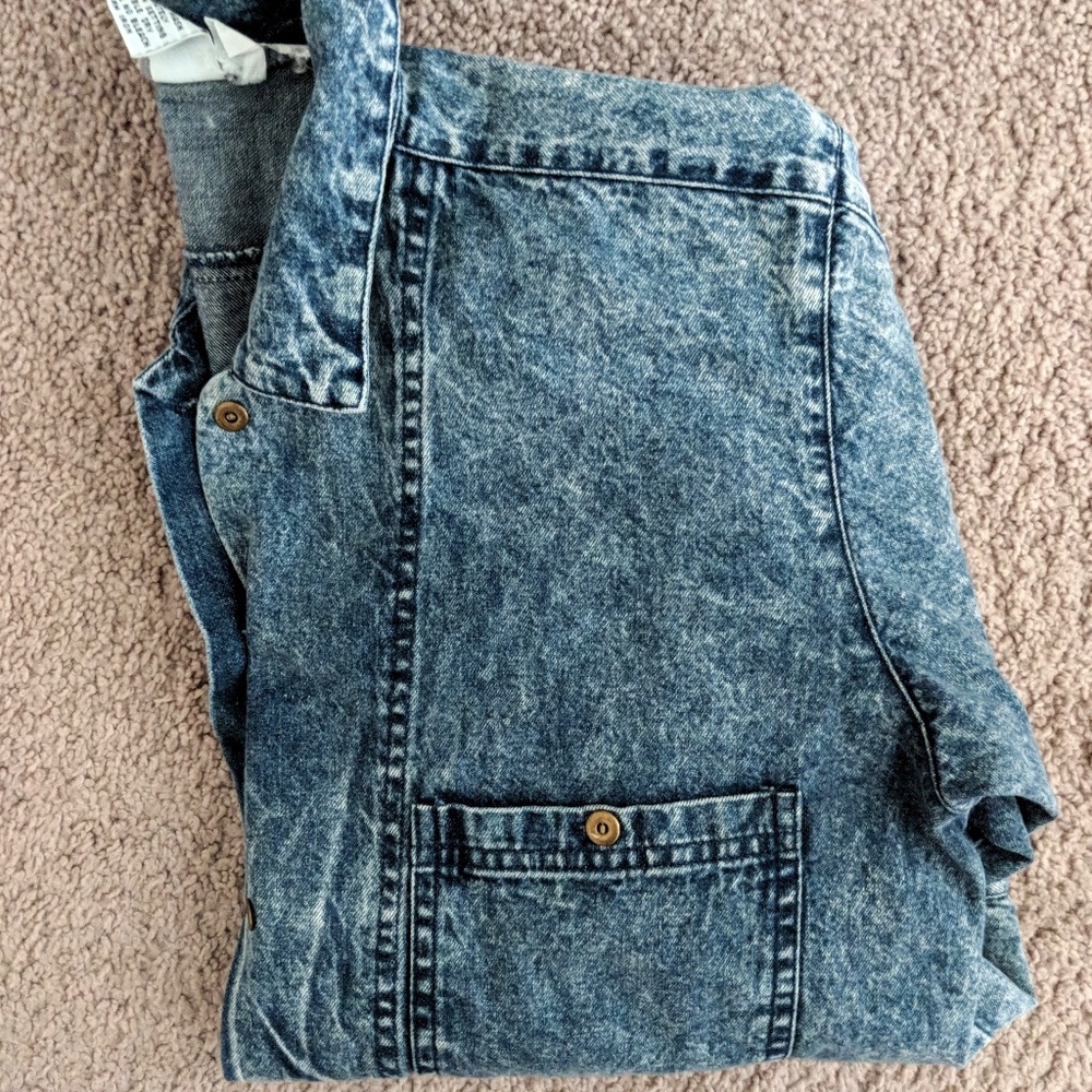 ⚡Vtg 90s Acid Wash Lightweight Denim Jean Jacket - Picture 4 of 6